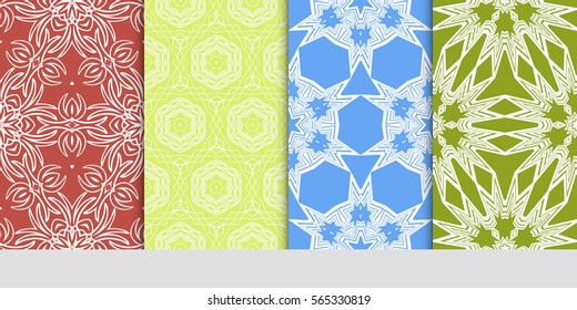 set of Modern decorative floral pattern. template. Luxury texture for wallpaper, invitation. Vector illustration.