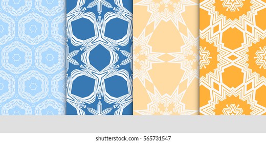 set of Modern decorative floral pattern. template. Luxury texture for wallpaper, invitation. Vector illustration.