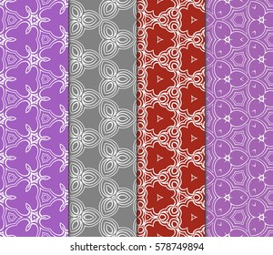 set of Modern decorative floral pattern. Luxury texture for wallpaper, invitation, decor, fabric. Vector illustration