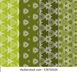 set of Modern decorative floral pattern. Luxury texture for wallpaper, invitation, decor, fabric. Vector illustration