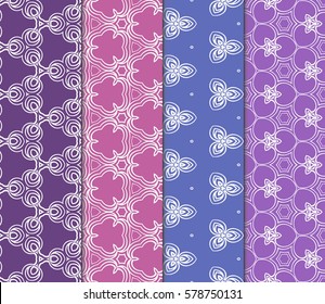 set of Modern decorative floral pattern. Luxury texture for wallpaper, invitation, decor, fabric. Vector illustration
