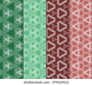 set of Modern decorative floral pattern. Luxury texture for wallpaper, invitation, decor, fabric. Vector illustration