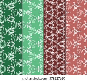 set of Modern decorative floral pattern. Luxury texture for wallpaper, invitation, decor, fabric. Vector illustration
