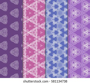 set of Modern decorative floral pattern. Luxury texture for wallpaper, invitation, decor, fabric. Vector illustration