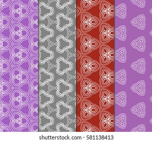 set of Modern decorative floral pattern. Luxury texture for wallpaper, invitation, decor, fabric. Vector illustration