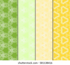 set of Modern decorative floral pattern. Luxury texture for wallpaper, invitation, decor, fabric. Vector illustration