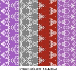 set of Modern decorative floral pattern. Luxury texture for wallpaper, invitation, decor, fabric. Vector illustration