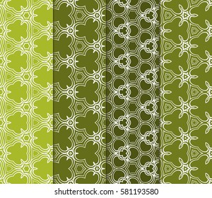 set of Modern decorative floral pattern. Luxury texture for wallpaper, invitation, decor, fabric. Vector illustration