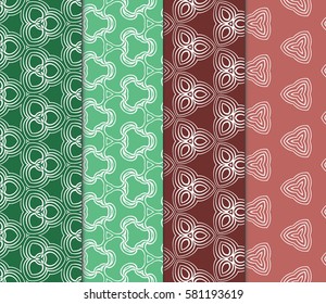 set of Modern decorative floral pattern. Luxury texture for wallpaper, invitation, decor, fabric. Vector illustration