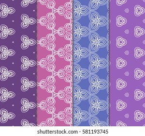 set of Modern decorative floral pattern. Luxury texture for wallpaper, invitation, decor, fabric. Vector illustration