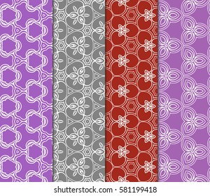 set of Modern decorative floral pattern. Luxury texture for wallpaper, invitation, decor, fabric. Vector illustration