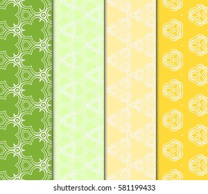 set of Modern decorative floral pattern. Luxury texture for wallpaper, invitation, decor, fabric. Vector illustration