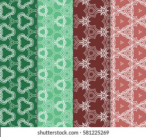 set of Modern decorative floral pattern. Luxury texture for wallpaper, invitation, decor, fabric. Vector illustration