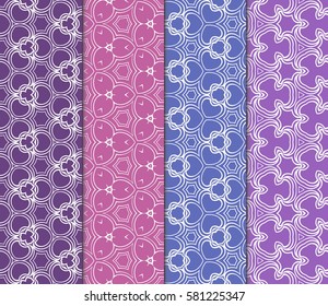 set of Modern decorative floral pattern. Luxury texture for wallpaper, invitation, decor, fabric. Vector illustration