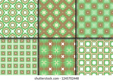 Set of Modern Decorative seamless Abstract geometric pattern. Vector colored illustration. paper for scrapbook