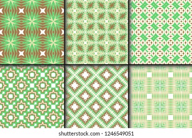 Set of Modern Decorative seamless Abstract geometric pattern. Vector colored illustration. paper for scrapbook