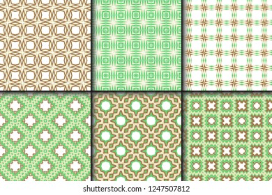 Set of Modern Decorative seamless Abstract geometric pattern. Vector colored illustration. paper for scrapbook