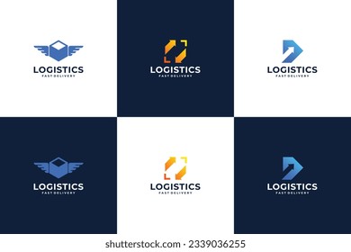 Set von modernen Lieferservice Logo Design. Logistische Logo-Innovation.