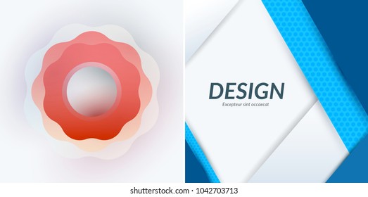 Set of modern design abstract templates. Creative business background with colourful soft waves for promotion