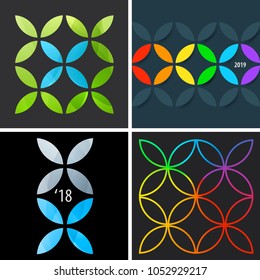 Set of modern design abstract templates. Creative business background
