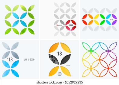 Set of modern design abstract templates. Creative business background