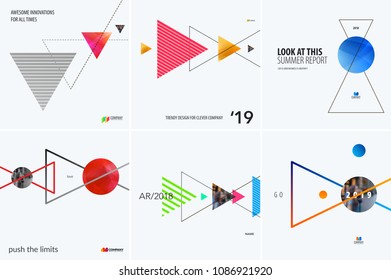 Set of modern design abstract templates. Creative business background with colourful triangles for promotion, banner, brand printing, party, celebration, night club