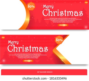 Set of modern design banner template in Christmas style. Beautiful design and layout