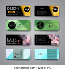 Set of modern design banner template in abstract style. Beautiful design and layout