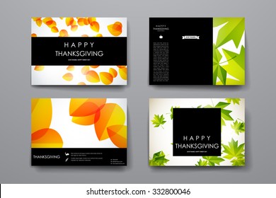 Set of modern design banner template in autumn style. Beautiful design and layout