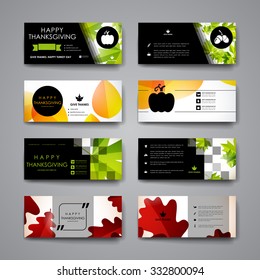 Set of modern design banner template in autumn style. Beautiful design and layout