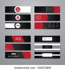 Set of modern design banner template in sale style. Beautiful design and layout