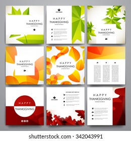 Set of modern design banner template in autumn style. Beautiful design and layout