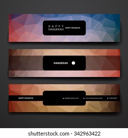 Set of modern design banner template in Hanukkah style. Beautiful design and layout