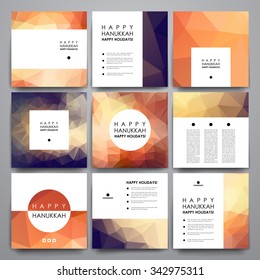 Set of modern design banner template in Hanukkah style. Beautiful design and layout