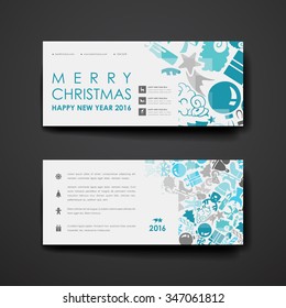 Set of modern design banner template in Christmas style. Beautiful design and layout