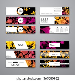 Set of modern design banner template in DNA molecule style