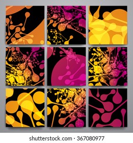 Set of modern design banner template in DNA molecule style