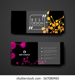 Set of modern design banner template in DNA molecule style