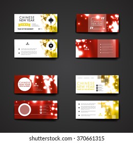 Set of modern design banner template in Chinese New Year style
