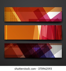 Set of modern design banner template in abstract style
