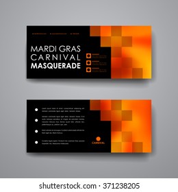 Set of modern design banner template in Mardi Gras style