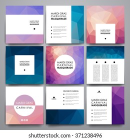 Set of modern design banner template in Mardi Gras style
