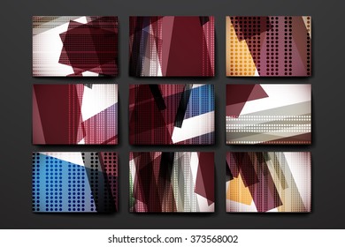 Set of modern design banner template in abstract style