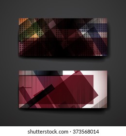 Set of modern design banner template in abstract style