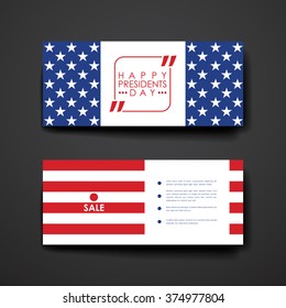 Set of modern design banner template in Presidents Day style