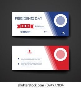 Set of modern design banner template in Presidents Day style