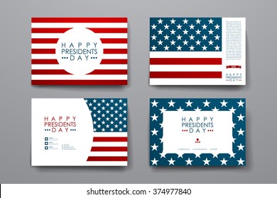 Set of modern design banner template in Presidents Day style
