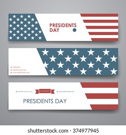 Set of modern design banner template in Presidents Day style