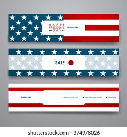 Set of modern design banner template in Presidents Day style