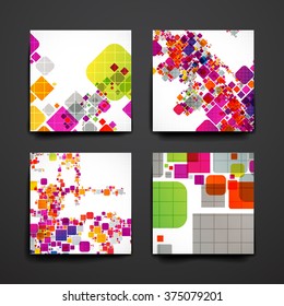 Set of modern design banner template in abstract style